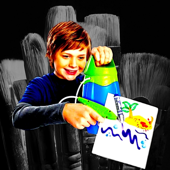 NIB Crayola Air Marker Sprayer Airbrush Kit Nom024657 Washable Markers & Paper - Picture 12 of 12